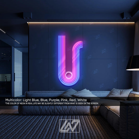 Geometric Lines - LED Neon Sign, Colorful LGBT Wall Art, Modern Pride Room Decor, Vibrant LGBTQ Light, Aesthetic Rainbow Neon Sign