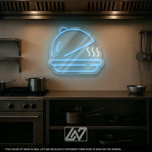 Cloche Serving Tray Neon Sign