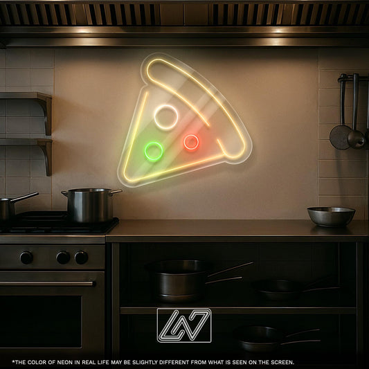 Pizza Slice Neon Sign – LED Wall Light for Pizzerias, Kitchens, Game Rooms or Food Stands – Perfect Gift for Pizza Lovers