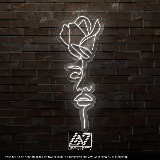 Rose and Girl Neon Sign
