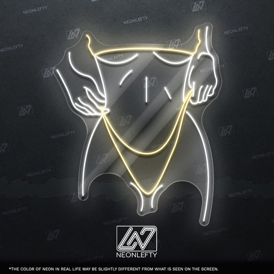 Sexy Girl - LED neon sign for bedroom, man cave, bachelor pad or adult-themed decor with minimalist erotic line art design