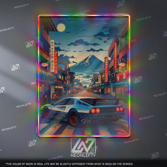 JDM Neon Sign - Retro Japanese street racing wall decor for car lovers, man cave, garage or gaming room ambience
