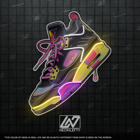 Colorful Sneakers - LED Neon Streetwear Wall Decor, Urban Shoe Illustration, Hype Style Neon Light, Sneakerhead Gift, Modern Room Decor
