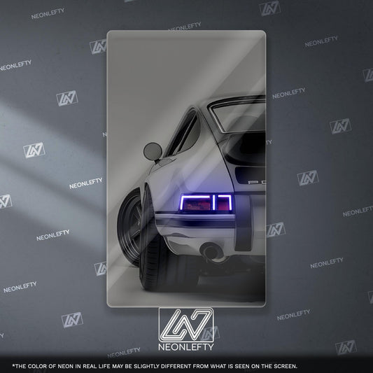 Porsche 911 Neon Sign - iconic rear view supercar wall decor for garage man cave racing room or luxury automotive interior display