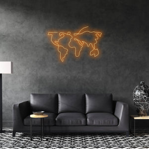 World Map Neon Sign, The World Sign Neon Light, Led Neon Sign Light, College/University Neon Light, Office Home Wall Neon Decor