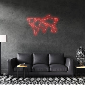 World Map Neon Sign, The World Sign Neon Light, Led Neon Sign Light, College/University Neon Light, Office Home Wall Neon Decor