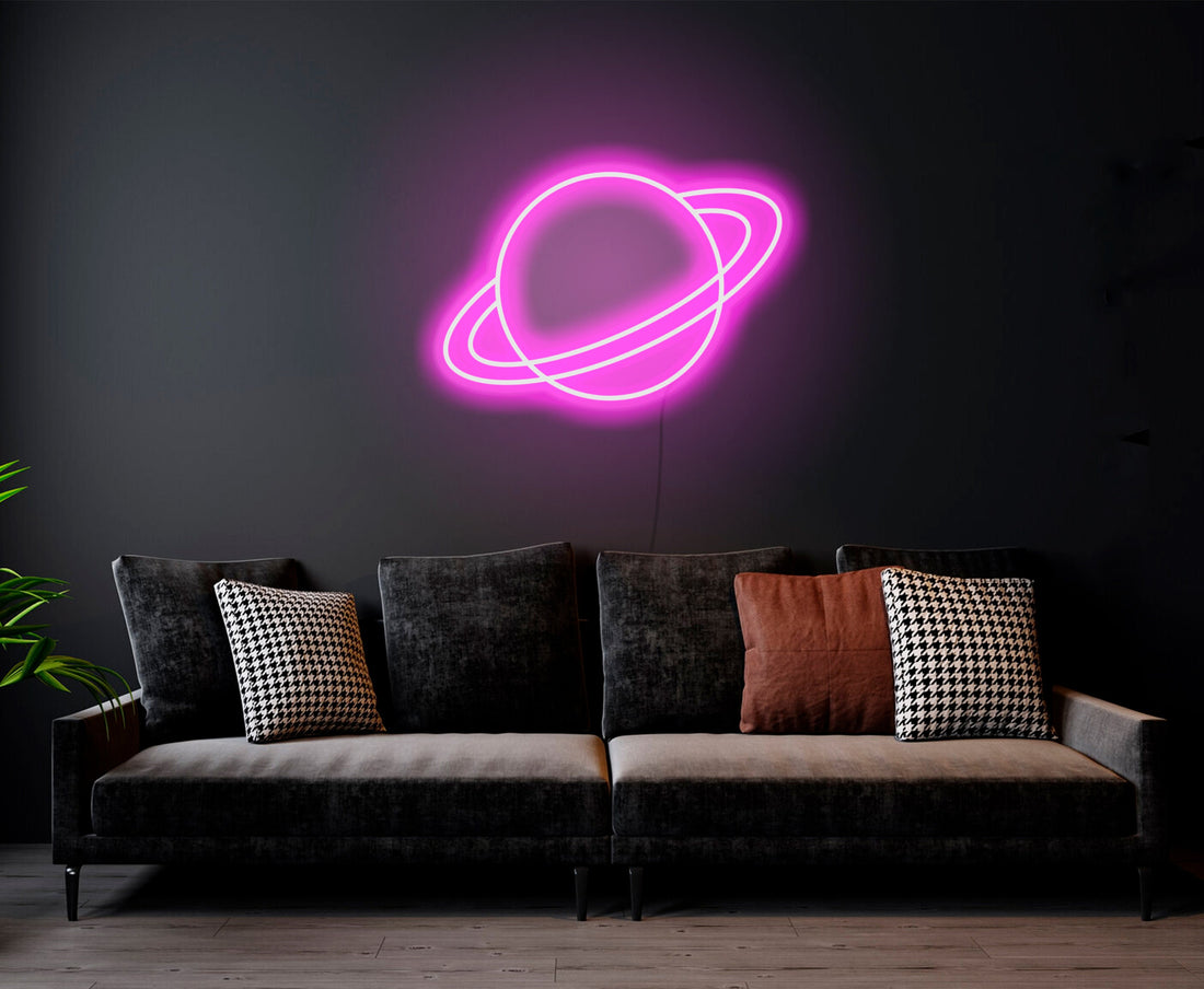 Saturn Planet - LED Neon Sign, Mutlicolour Neon Light Sign (LED), light decoration, Saturn Light, Kids room, Neon Jupiter, Neon wall mount