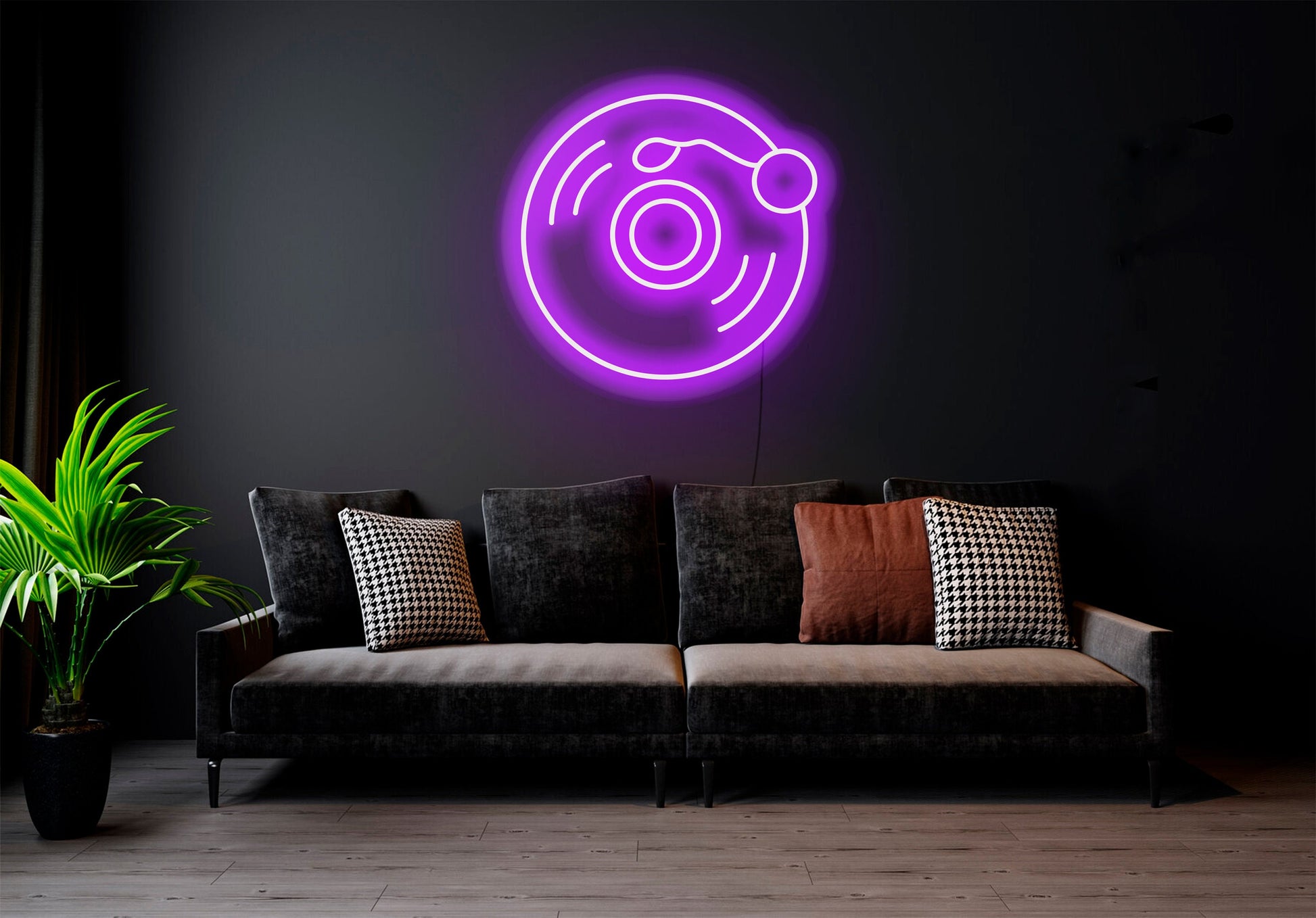 Vinyl Record - LED Neon Sign, Wall Neon Decor, Bedroom Led Neon Sign, Vinyl Record, Wall Hanging Neon Light