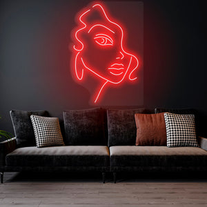 Woman Face - LED Neon Sign , Home Interior Decor, Neon Lights, Bedroom neon sign, Neon sign wall decor