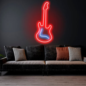 Guitar - LED Neon Sign , Home Interior Decor, Neon Lights, Bedroom neon sign, Neon sign wall decor