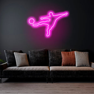 Soccer player - LED Neon Sign, Footballer wall decor Sport led neon sign Decor for kids room Sport signs Unbreakable neon sign