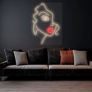 Woman Face - LED Neon Sign , Home Interior Decor, Neon Lights, Bedroom neon sign, Neon sign wall decor