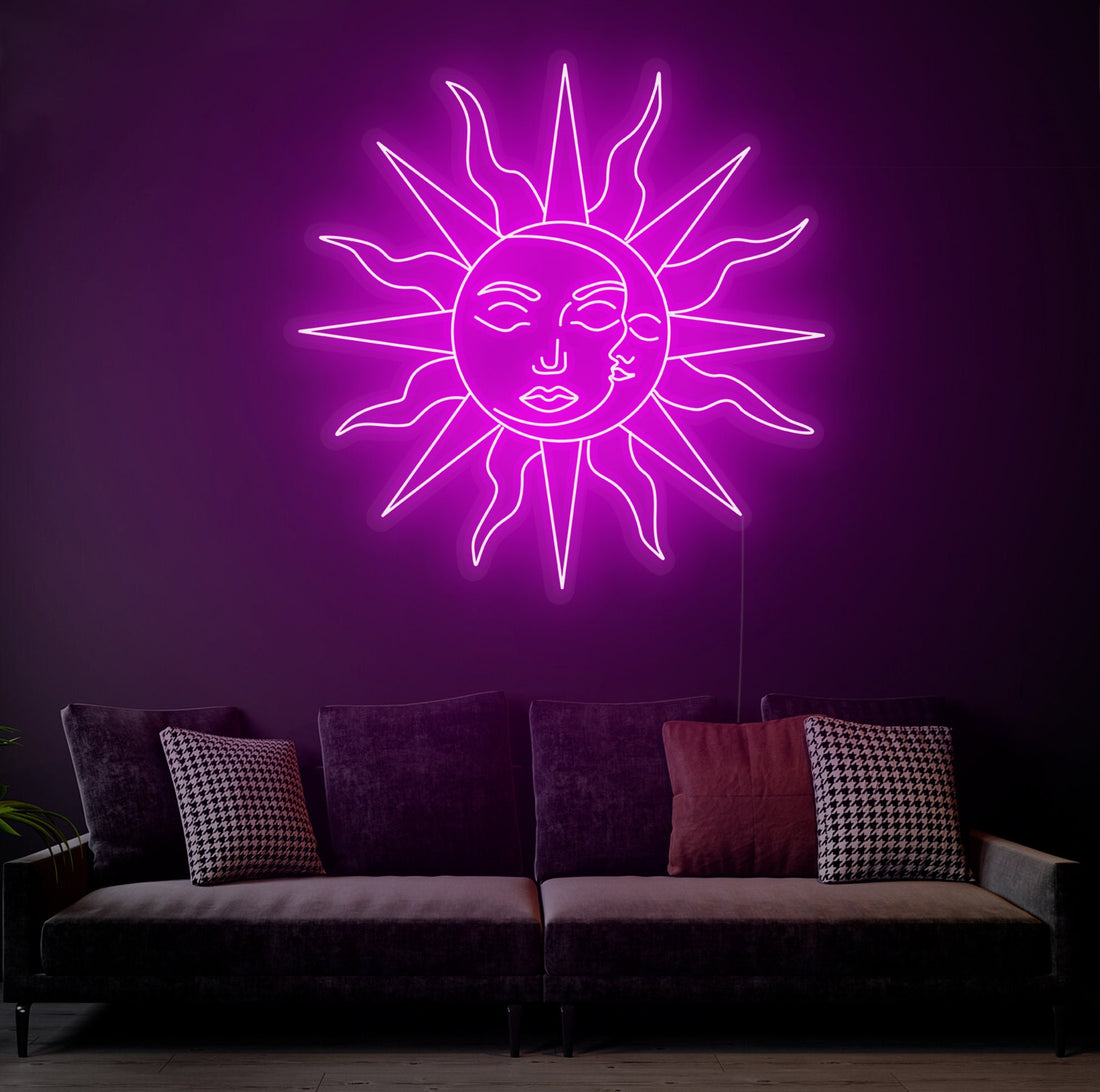 Sun and Moon - LED Neon Sign, Interior Decor, Room decor, Wall Decor, Custom Sign, Neon For Home