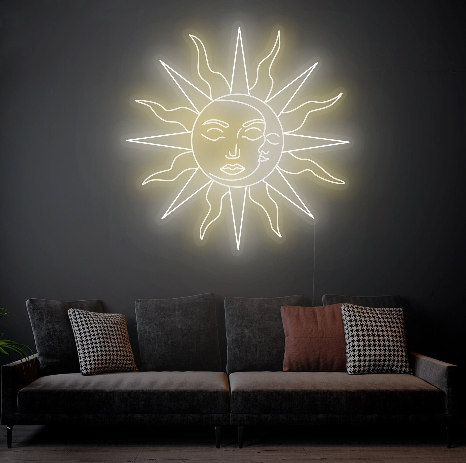 Sun and Moon - LED Neon Sign, Interior Decor, Room decor, Wall Decor, Custom Sign, Neon For Home