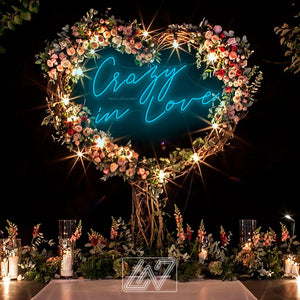 Crazy in Love - LED Neon Sign, Wedding Bride Party Decoration Event Neon Sign Lighting Wall Hanging