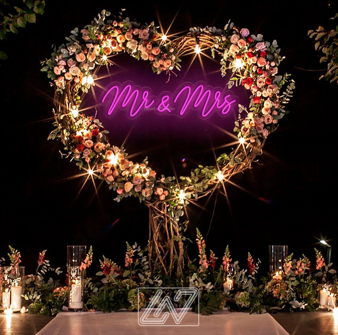 Mr. & Mrs. - Wedding Custom Neon Sign Flex Led Neon Light Sign Bride Engagement Party Custom Neon Sign Room Decoration