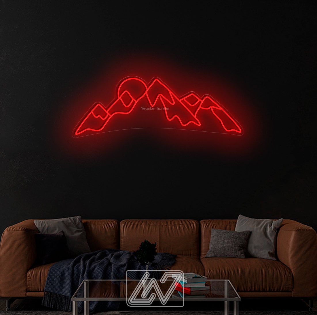 Mountain and Sun- LED Neon Sign,Mountain led sign,Mountain led light,Mountain wall decor,Neon sign mountain,Neon sign wall art