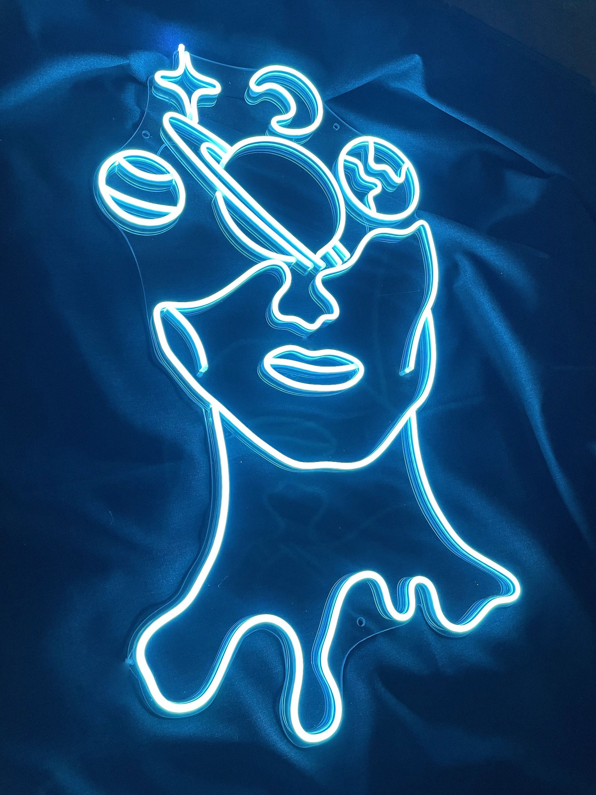 Space Face - LED Neon Sign, Interior Decor, Room decor, Wall Decor, Custom Sign, Neon For Home