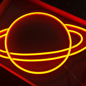 Saturn Planet - LED Neon Sign, Mutlicolour Neon Light Sign (LED), light decoration, Saturn Light, Kids room, Neon Jupiter, Neon wall mount