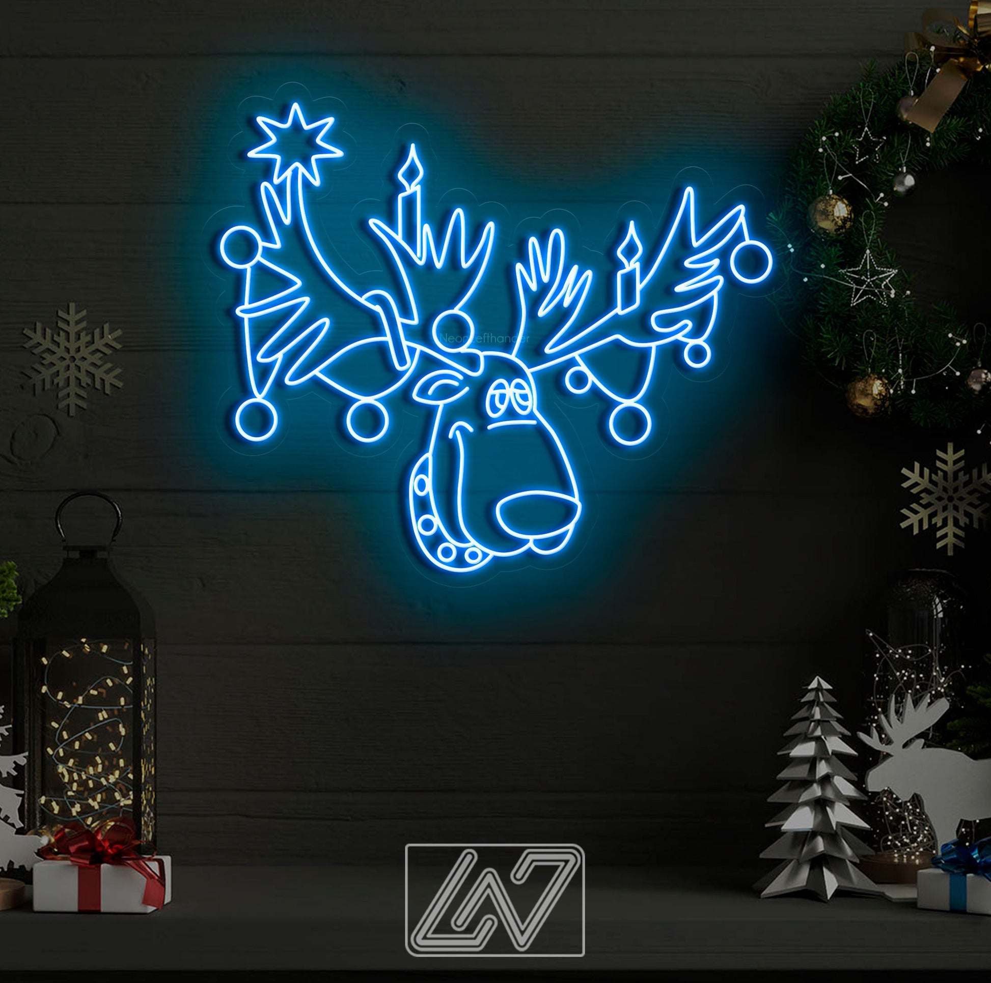 Rudolph  the Red-Nosed Reindeer - LED Neon Sign, Merry Christmas Neon Sign, New Year Neon Sign, Christmas Gift, Christmas Decoration Room