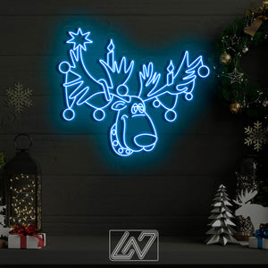 Rudolph  the Red-Nosed Reindeer - LED Neon Sign, Merry Christmas Neon Sign, New Year Neon Sign, Christmas Gift, Christmas Decoration Room