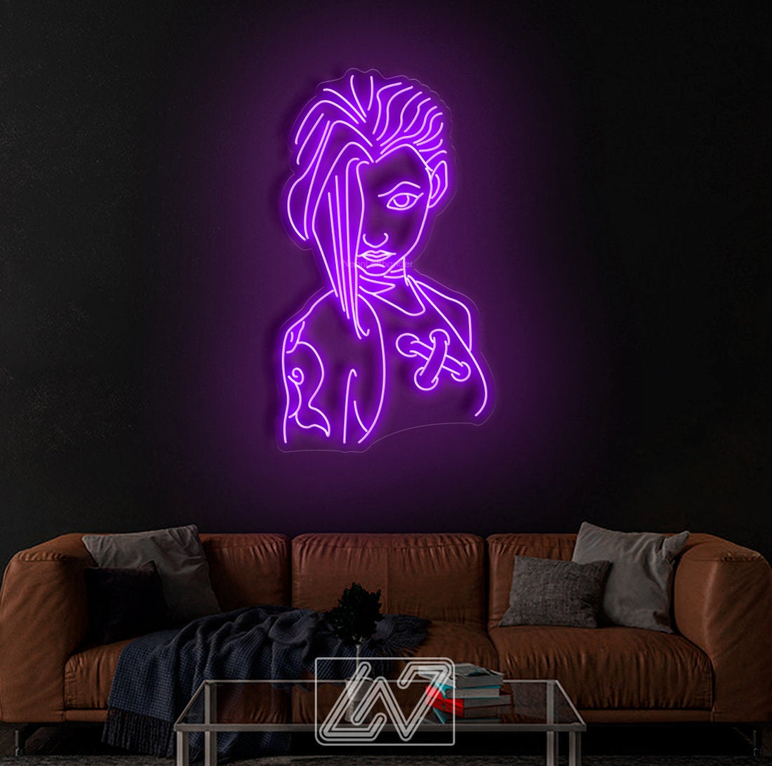 Jinx | Arcane - LED Neon Sign, cartoon Neon Sign, cartoonCharacter, Neon Game Zone,cartoon led sign,cartoon light sign,cartoon wall decor