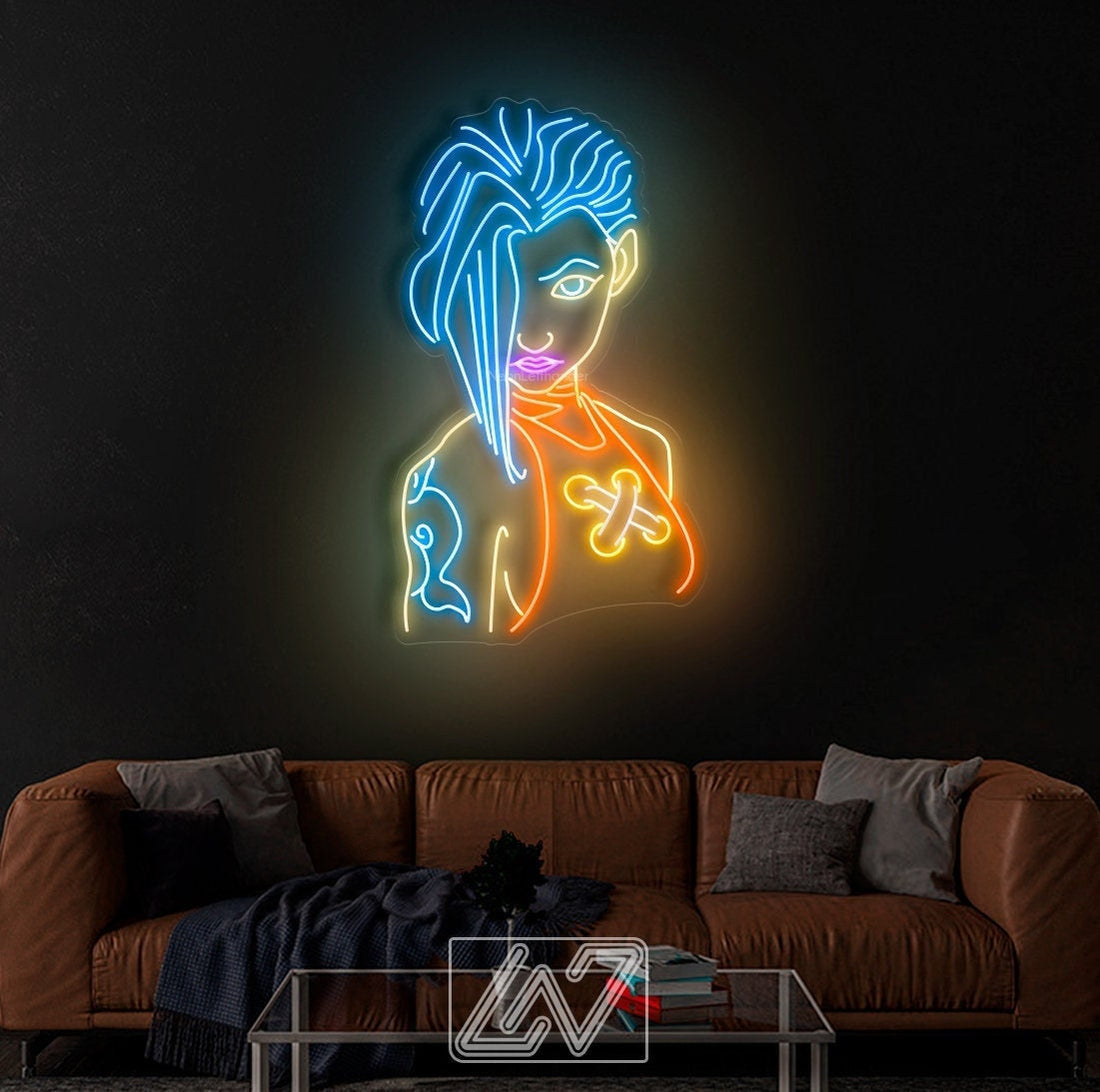 Jinx | Arcane - LED Neon Sign, cartoon Neon Sign, cartoonCharacter, Neon Game Zone,cartoon led sign,cartoon light sign,cartoon wall decor