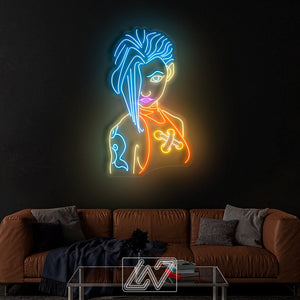 Jinx | Arcane - LED Neon Sign, cartoon Neon Sign, cartoonCharacter, Neon Game Zone,cartoon led sign,cartoon light sign,cartoon wall decor