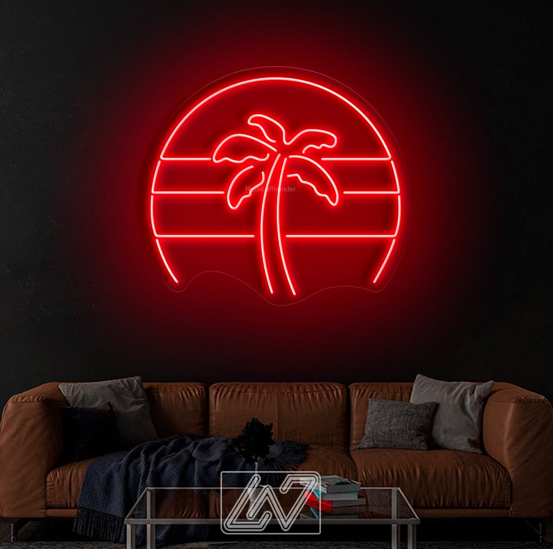 Palm tree - LED Neon Sign,Gift, Wall Decor, 80s, Rainbow ,Neon Company Logo ,Bright Neon Lights ,Neon Workplace Signs