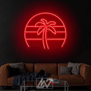 Palm tree - LED Neon Sign,Gift, Wall Decor, 80s, Rainbow ,Neon Company Logo ,Bright Neon Lights ,Neon Workplace Signs