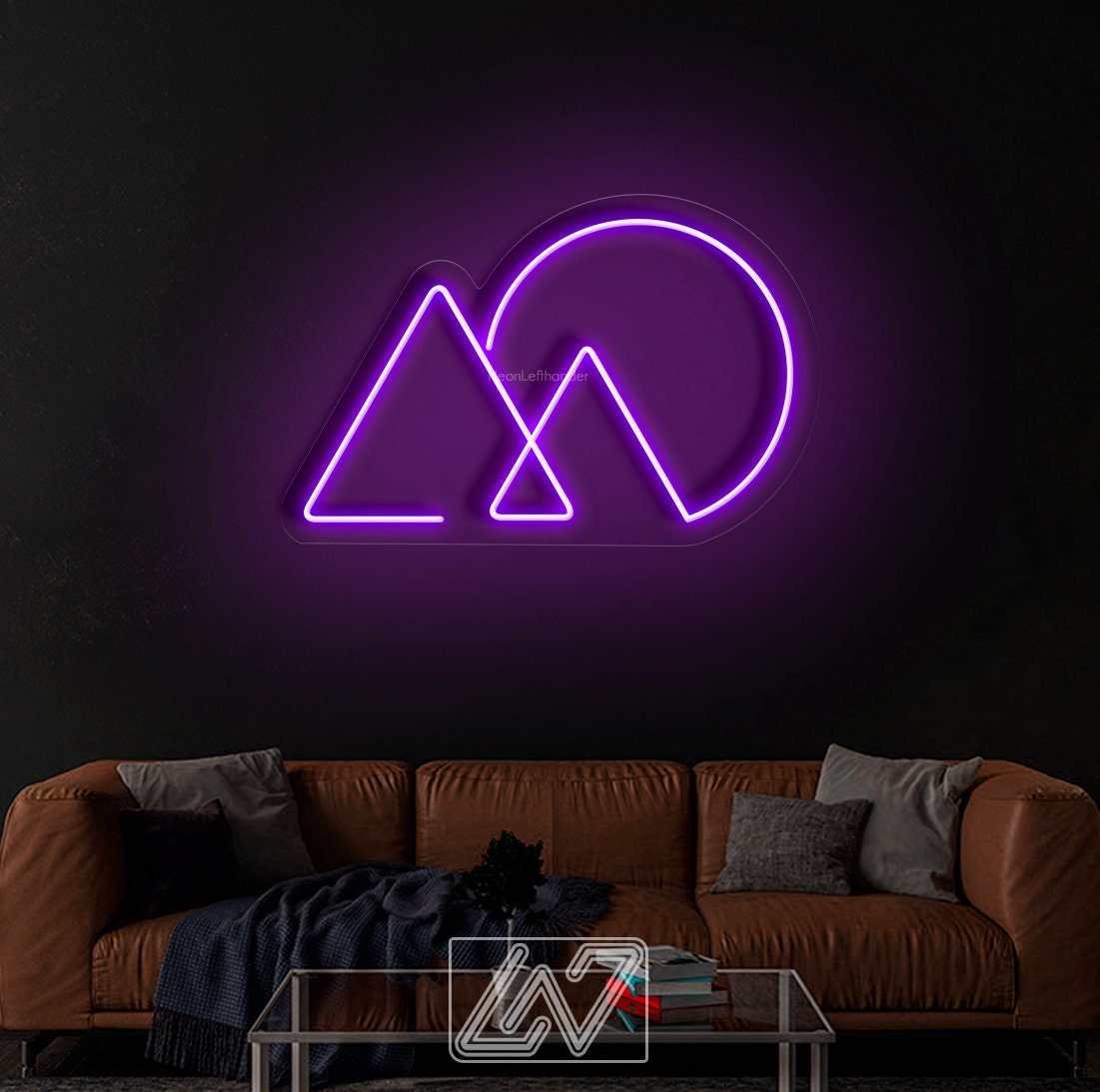 Mountain Minimalism - LED Neon Sign,Mountain led sign,Mountain led light,Mountain wall decor,Neon sign mountain,Neon sign wall art