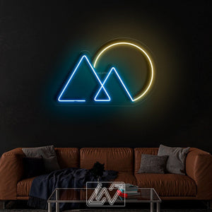 Mountain Minimalism - LED Neon Sign,Mountain led sign,Mountain led light,Mountain wall decor,Neon sign mountain,Neon sign wall art