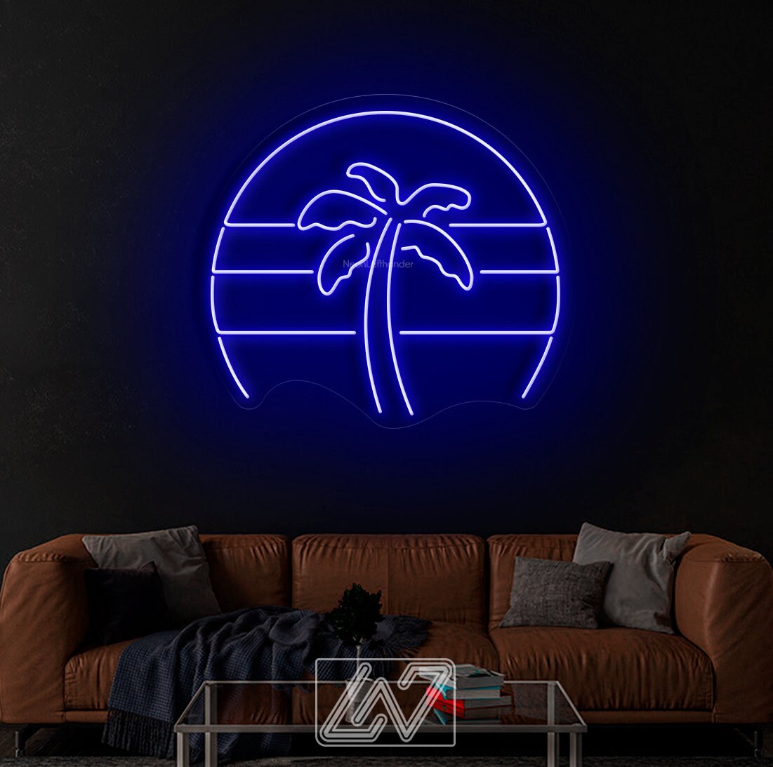 Palm tree - LED Neon Sign,Gift, Wall Decor, 80s, Rainbow ,Neon Company Logo ,Bright Neon Lights ,Neon Workplace Signs