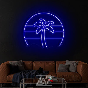 Palm tree - LED Neon Sign,Gift, Wall Decor, 80s, Rainbow ,Neon Company Logo ,Bright Neon Lights ,Neon Workplace Signs