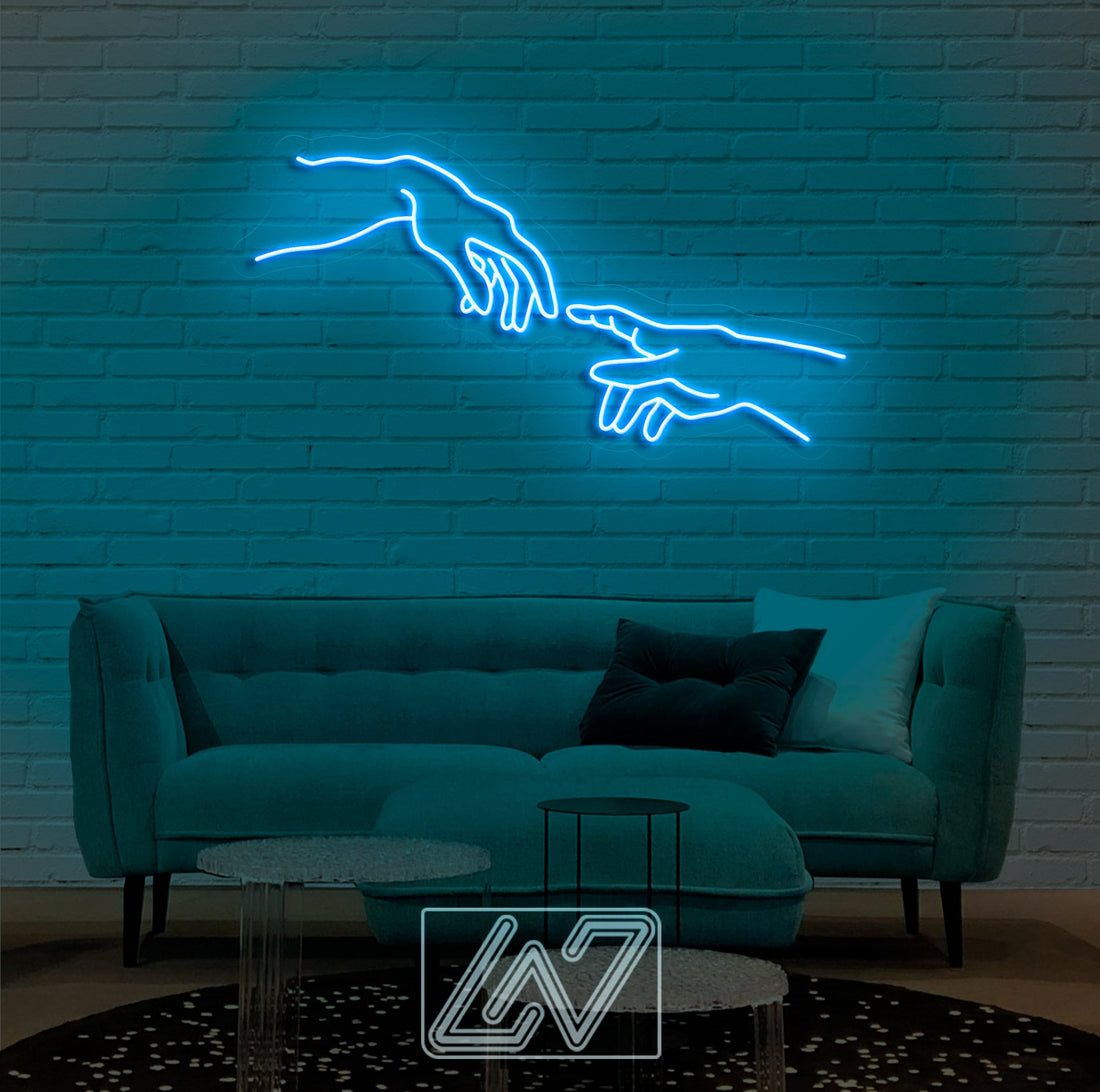 Hand of God - Neon Sign Light Office Living Room Interior Design Neon sign wall art Cuctom neon sign