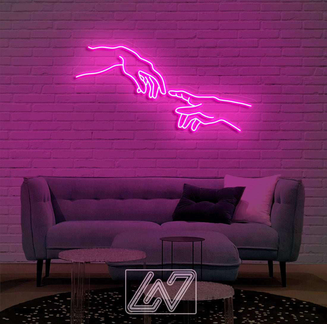 Hand of God - Neon Sign Light Office Living Room Interior Design Neon sign wall art Cuctom neon sign