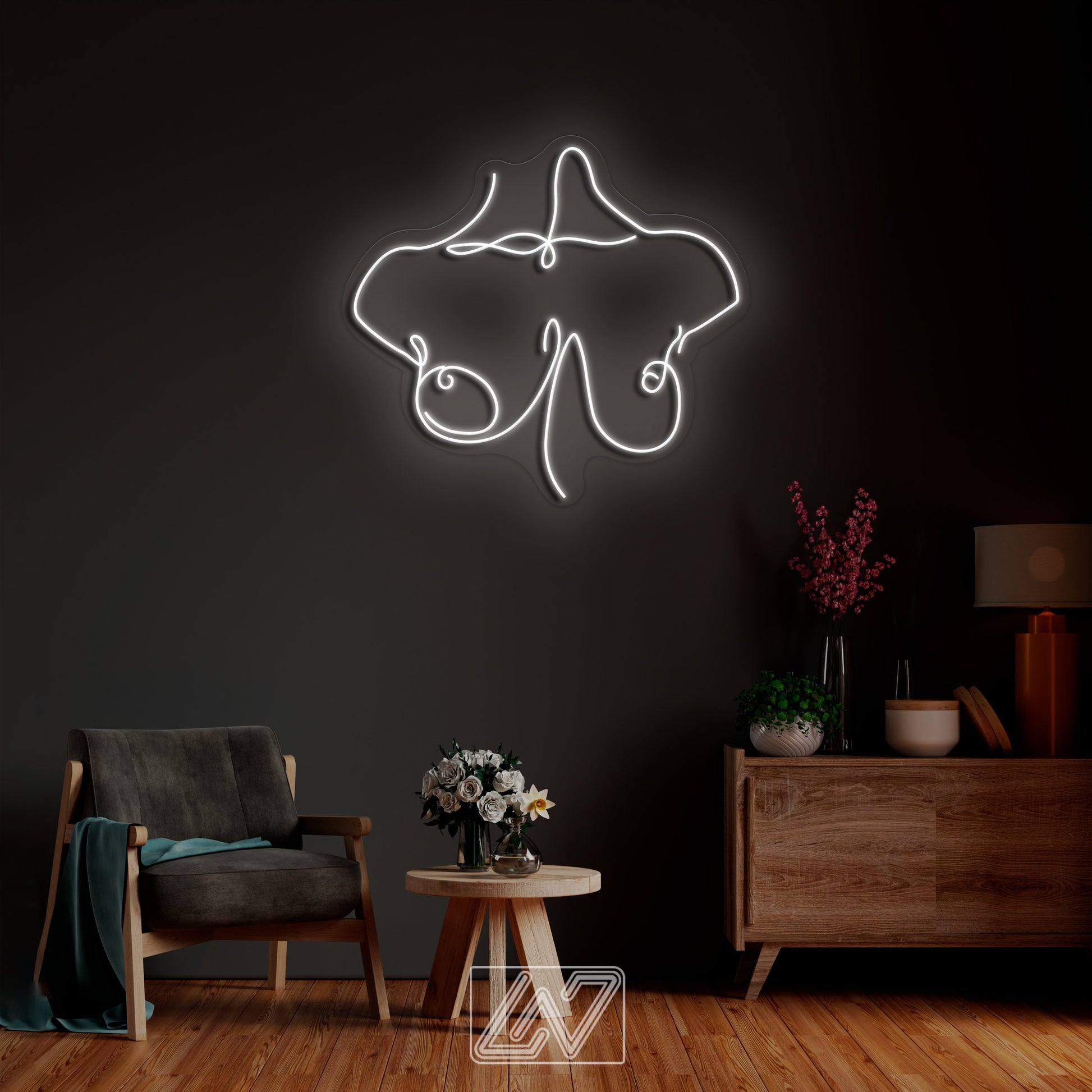 LED Neon Sign Custom Female Breast