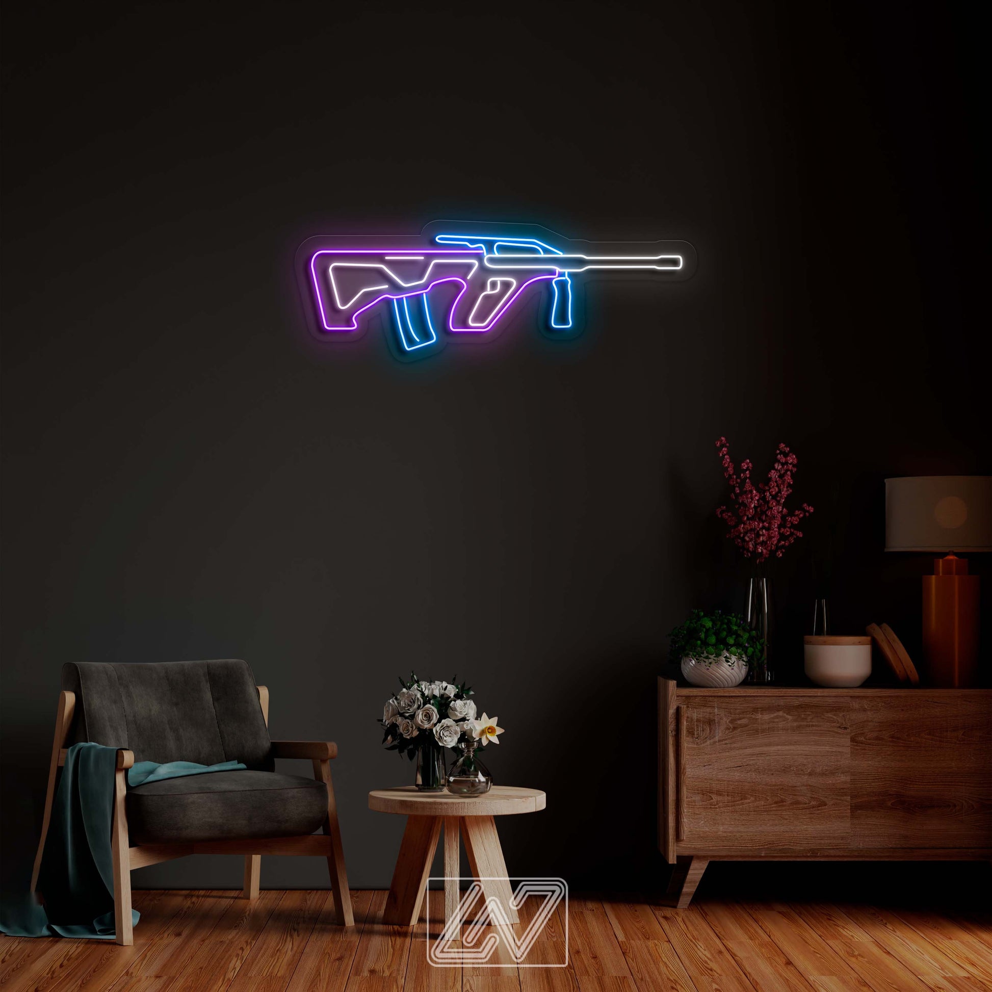 Steyr AUG - LED Neon Sign, Interior Decor, Room decor, Wall Decor, Custom Sign, Neon For Home