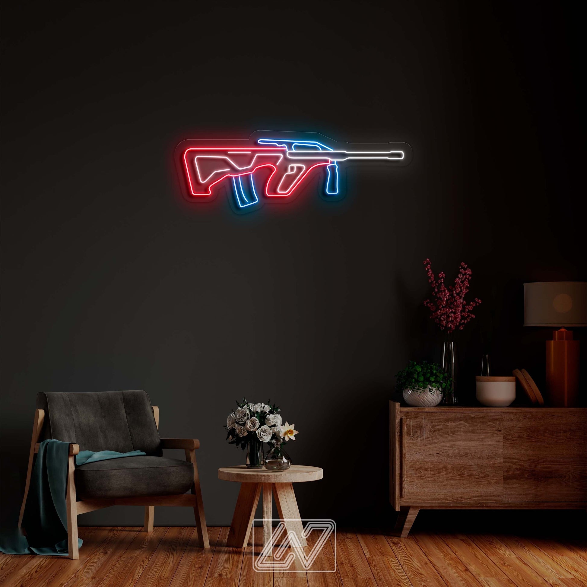 Steyr AUG - LED Neon Sign, Interior Decor, Room decor, Wall Decor, Custom Sign, Neon For Home