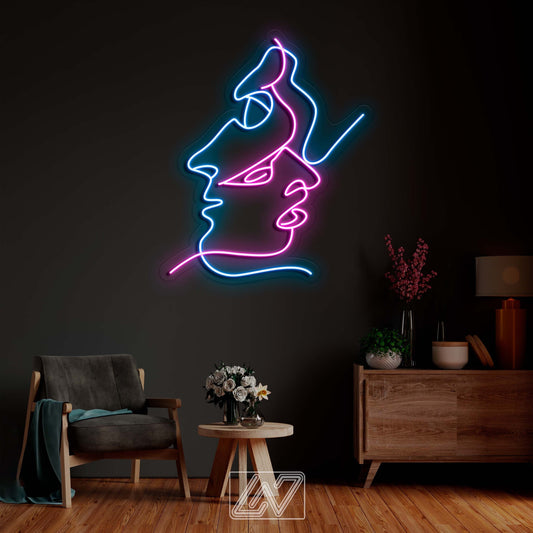 Two Face - Neon Sign Custom Sexy Woman Bedroom Party Bar Wall Room Decor LED Lady Neon light Wedding Personalized romance