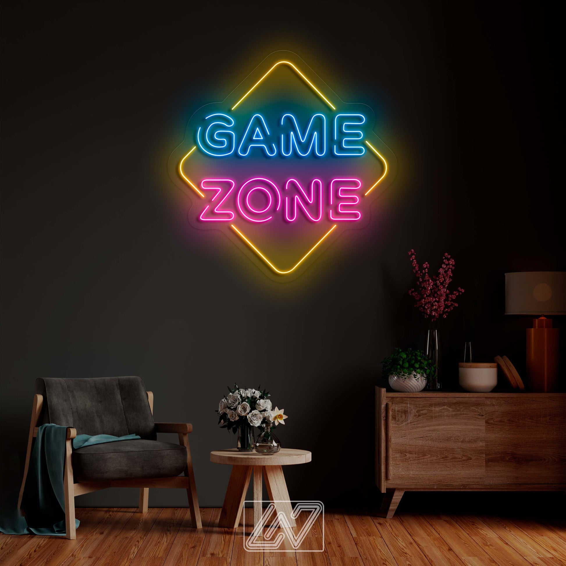 Game Zone - LED Neon Sign, games Neon Sign, games Character, Neon Game Zone,Player led sign,Stream light sign,Twitch, Game room