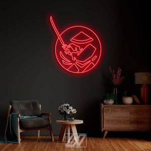 The Samurai - LED Neon Sign, cartoon Neon Sign, Сartoon Character, Neon Game Zone,cartoon led sign,japanese neon sign, gamer wall art