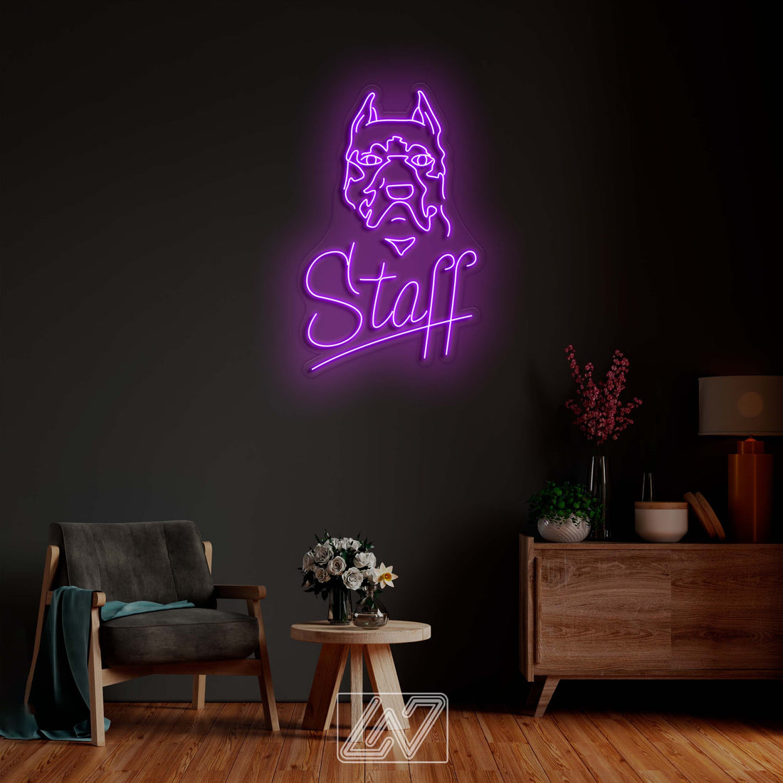 Stafford- LED Neon Sign, Dog Neon Sign, Custom Neon Sign, Pet Neon light, Dog Home Decor, Neon Sign for Bedroom,Staffordshire bull terrier