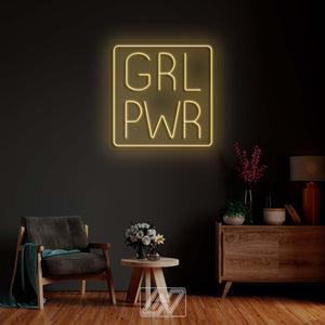 GRL PWR - LED Neon Sign, Girl Neon Sign,Neon Sign Bedroom, Custom Neon Sign, Bar Nightclub Party Decor Neon