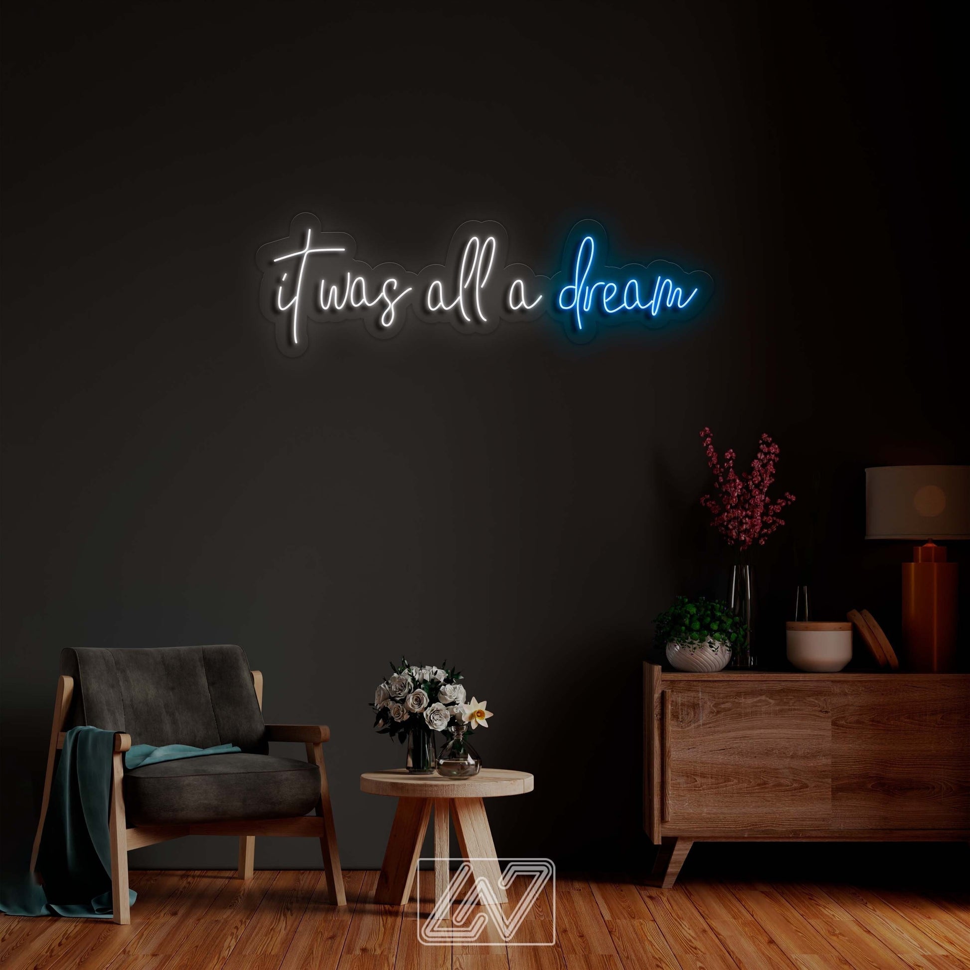 It Was All A Dream - LED Neon Sign, Wall Decor, Wall Sign, Custom Sign,Neon Sign,Gift Neon Sign,Bright Neon Lights, Neon Sign Bedroom