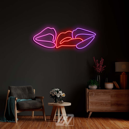 Lips - LED Neon Sign , Custom Neon Sign, Custom Neon Light, Neon Bedroom Sign, Led Neon Wall Decor, Wall Art