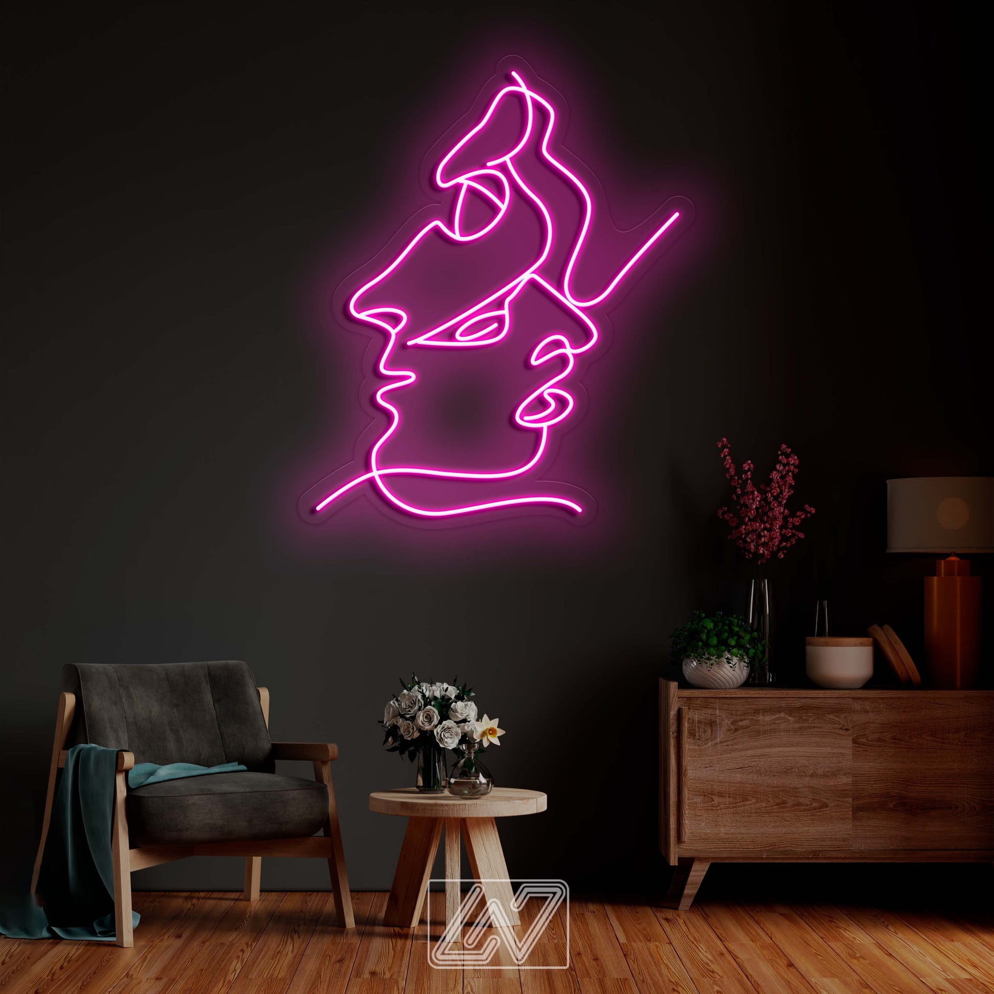 Two Face - Neon Sign Custom Sexy Woman Bedroom Party Bar Wall Room Decor LED Lady Neon light Wedding Personalized romance