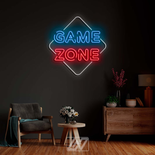 Game Zone - LED Neon Sign, games Neon Sign, games Character, Neon Game Zone,Player led sign,Stream light sign,Twitch, Game room