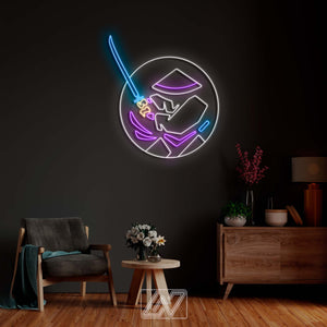 The Samurai - LED Neon Sign, cartoon Neon Sign, Сartoon Character, Neon Game Zone,cartoon led sign,japanese neon sign, gamer wall art