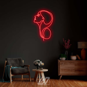 Woman's Face, Gorgeous Lady Neon Signs, Neon Sign Light,Beauty Decoration,Led Neon Sign Lights for Girls Room Decor, Ambient Light for Room,